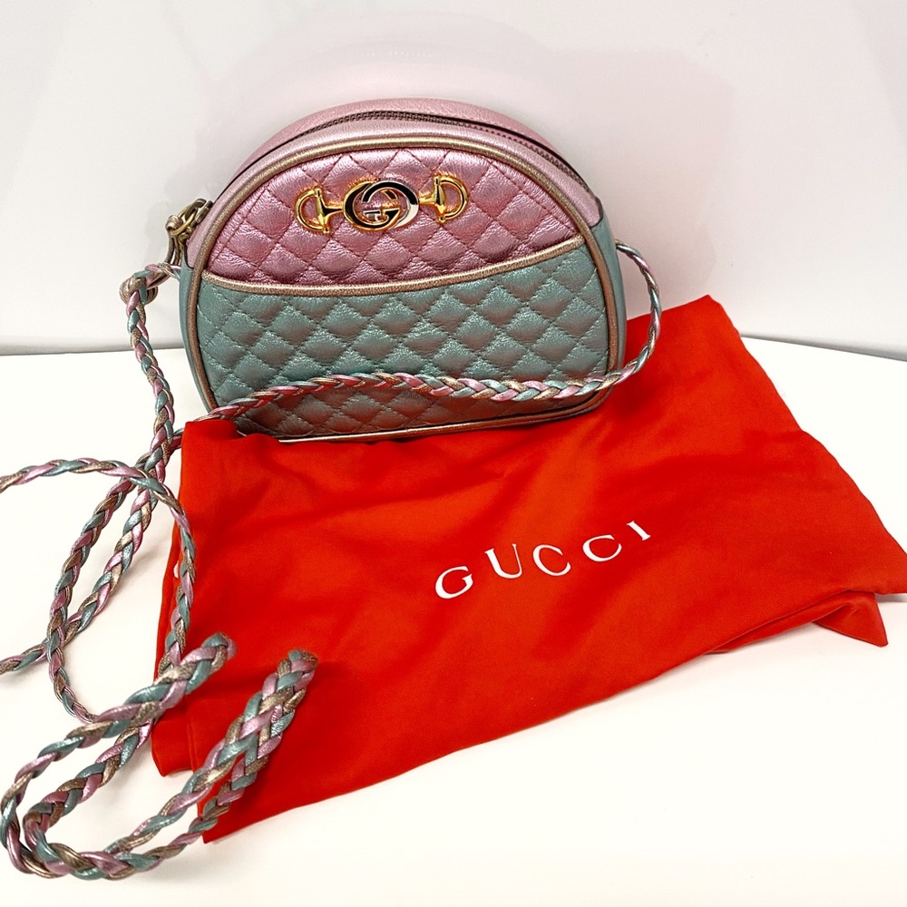 NWT Gucci Trapuntata Colorblock Metallic Leather quilted Mini Bag crossbody - Picture 1 of 16